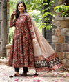 Maroon Colour Rayon Printed Kurti With Pant Dupatta Suppliers In India Aaradhna 2034
